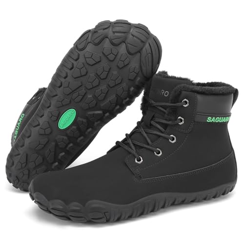 SAGUARO Sapatilhas Barefoot inverno homem botas de neve leves impermeáveis com forro quente, Gr.36-48