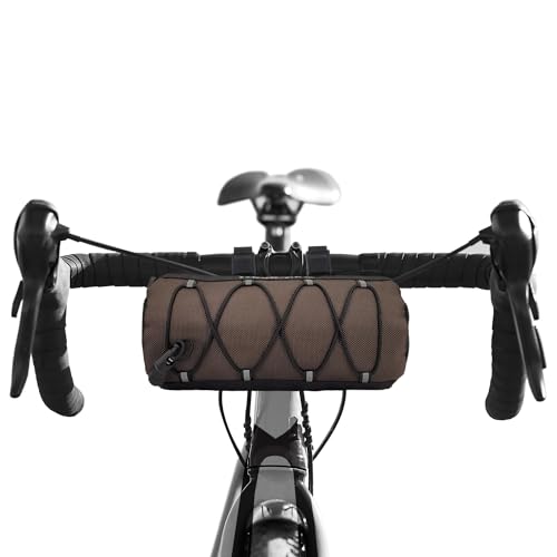 Topactive Bolsa de guiador de bicicleta, mochila para gravel, packing, bolsa de bicicleta impermeável, acessórios de bicicleta (castanho)