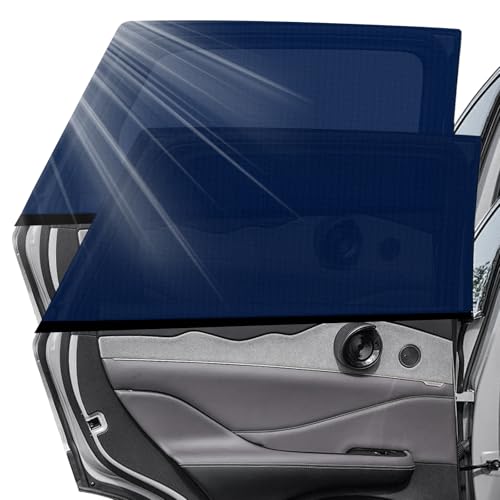 Joyblossom Para-sol de carro para janela lateral traseira, para crianças e animais de estimação, sombrinha universal com proteção UV, compatível com a maioria dos veículos, azul, 2 unidades