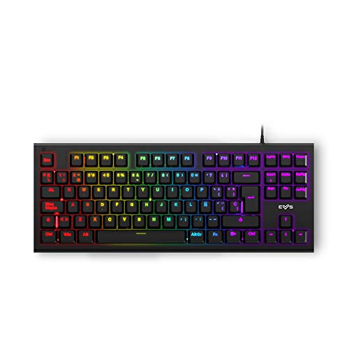 Energy Sistem Gaming Keyboard ESG K6 Mechanik (teclado USB, luzes LED efeito arco-íris, teclado mecânico TKL)