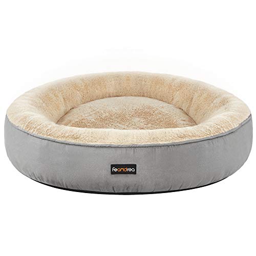 Feandrea Cesta de cães redonda, cama redonda, ø 70 cm, cinzento claro PGW070G01