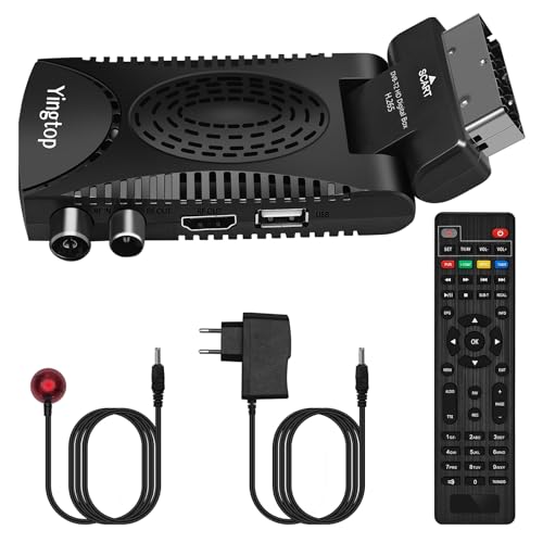 Decodificador TDT HD Mini, DVB-T T2 H.265 HEVC Full HD PVR, USB, HDMI, SCART, sintonizador de televisão digital terrestre, descodificador terrestre 1080p/ Dolby/MPEG-2/4