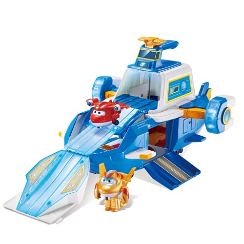 Super Wings Avion Transform-a-Bots du desenho anime brinquedo infantil de 3 anos e +, FR740831A, Playset SW Aeroport World Aircraft Saison 5 2 figuras Tab para crianças