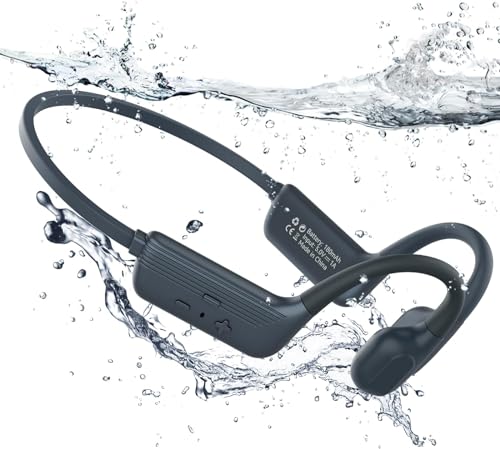 MONODEAL Auriculares natação auriculares condução óssea Bluetooth 5.4, IP68 impermeável auriculares para natação, 32 G MP3 auriculares para natação correr ciclismo