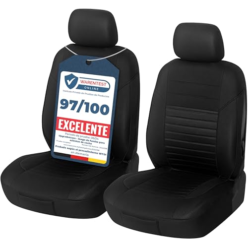 Upgrade4cars Capas de assento dianteiro para carro universais preto | cobertura universal | protetor de assento dianteiro para motorista e copiloto | acessórios interior decoração