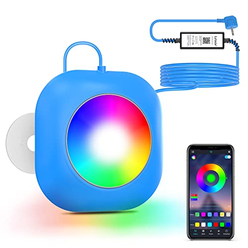 LyLmLe 20 W LED luzes de piscina, 12 V luzes magnéticas para piscina subaquáticas mudam de cor com controlo APP, 800 lm, regulável, temporizador, IP68 impermeável holofotes piscina sem instalação com