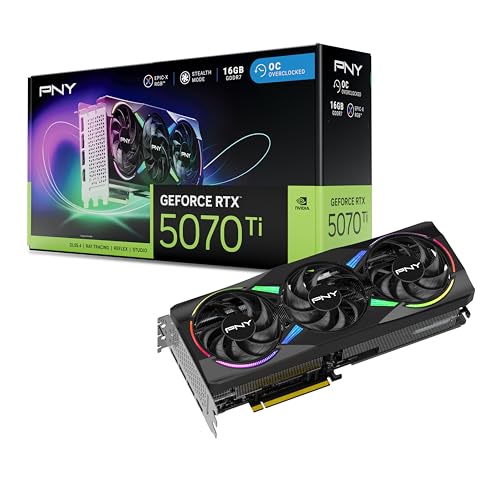 PNY Placa gráfica GeForce RTX™ 5070Ti 16GB ARGB OC DLSS 4 Triple ventilador