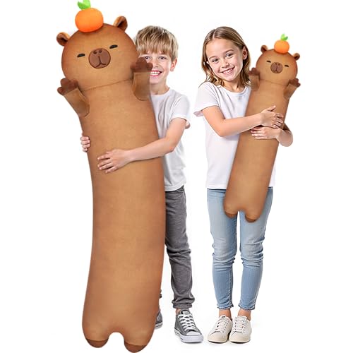 Mewaii Peluche Kawaii 50 cm Capybara almofada de abraçar brinquedos de animais almofadas de aniversário presente para bebé meninos meninas