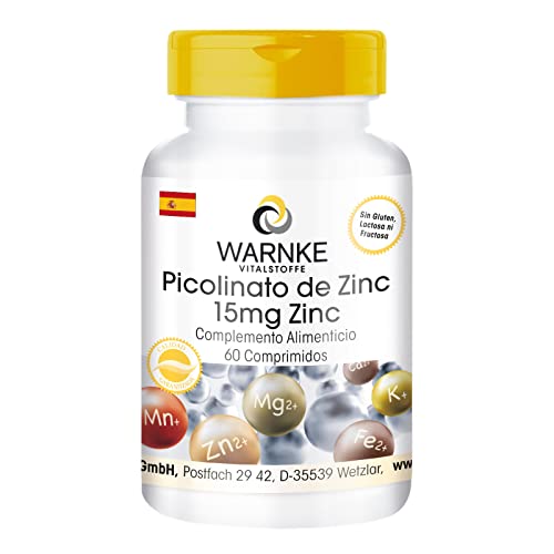 Picolinato de zinco 15 mg - 60 comprimidos | Warnke Vitalstoffe - qualidade alemã de farmácia