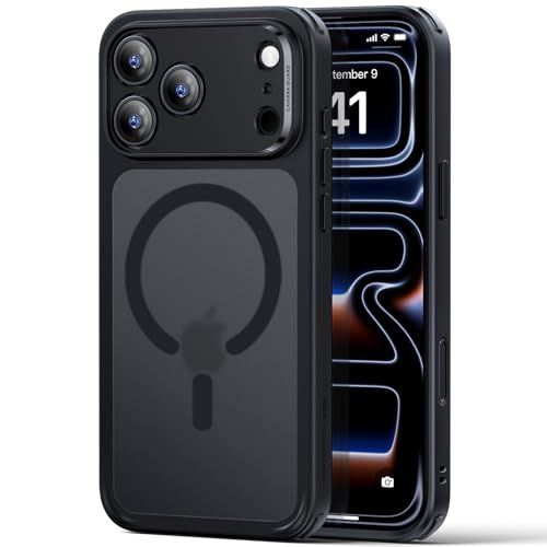 ESR Capa para iPhone 2025 Pro, controlo da câmera, compatível MagSafe, proteção militar à prova de impactos, cantos Air Guard, capa híbrida clássica (HaloLock), preto fosco