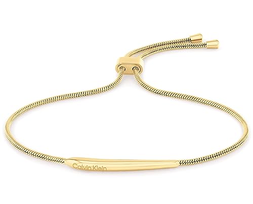 Calvin Klein Pulseira de corrente para mulher, coleção ELONGATED DROPS de aço inoxidável