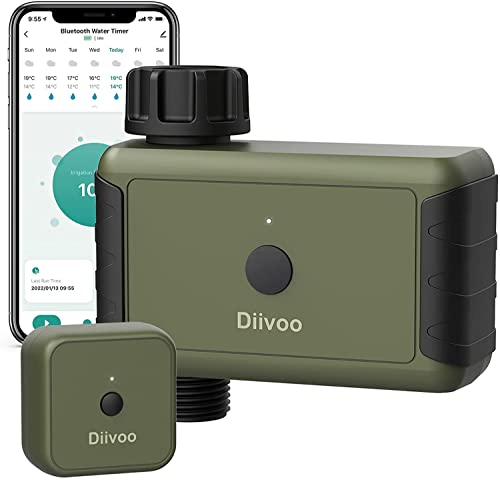 Diivoo Programador de rega WiFi, temporizador de rega automático com 2 modos de rega e 20 programas e atraso na chuva, rega automática compatível com Alexa e Smart Life App para jardim