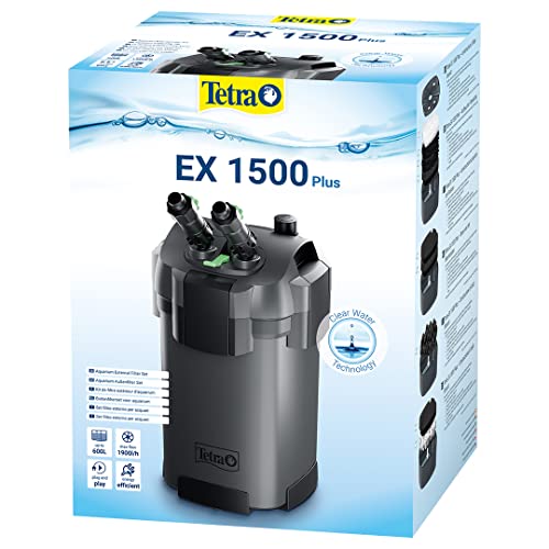 Tetra EX 1500 Plus Conjunto completo de filtro externo, 300 - 600 litros, eficiência energética e silêncio