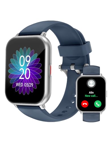 RUIMEN Smartwatch com chamadas, relógio inteligente receber chamadas e assistente de voz, martwatch mulher homem com podómetro de oxigénio sangue impermeável IP68 100 desportos modos