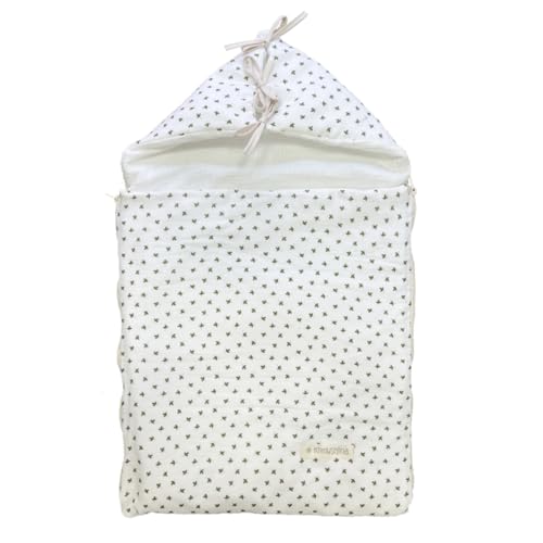 MIMUSELINA Saco de dormir bebé Four Seasons | saco de dormir bebé inverno e verão, saco descapotável com enchimento removível, 100% algodão, para bebés | fabricado em Espanha, Folha, 0-12 meses
