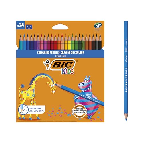 BIC Kids Evolution ECOlutions Lápis para colorir - cores sortidas, bolha de 24 unidades