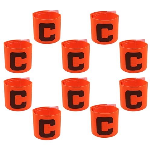 Hosifiy 10 pulseiras de capitão de futebol, bandas elásticas de nylon ajustáveis, bandas de braço de futebol C, para jovens e adultos, treino desportivo