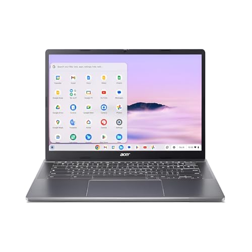 Acer Chromebook Plus 514 Computador portátil de 14'' (AMD Ryzen 3 7320C, 8 GB RAM LPDDR5X, 256 GB SSD, Chrome OS, AMD Radeon Graphics), cinzento, teclado QWERTY espanhol com retroiluminação