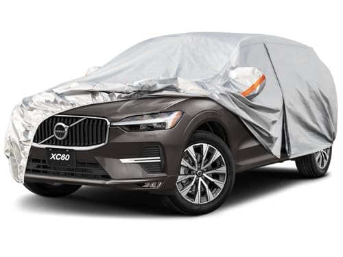Kayme Capa de carro exterior, compatível com Volov XC60 (2008-2025), capa para carro impermeável, respirável, anti-UV, anti-poeira, de 6 camadas, cobertura de carro com fecho de correr e forro de