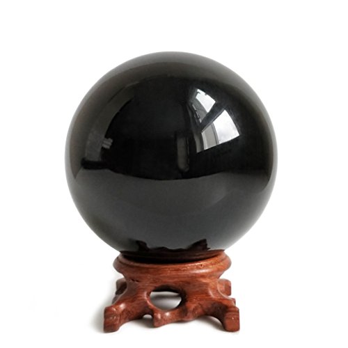 Mina Heal Bolas de cristal obsidiana preta para Fengshui, meditação, cura com cristais, adivinhação, decoração de casa, esfera de vidro mágica preta