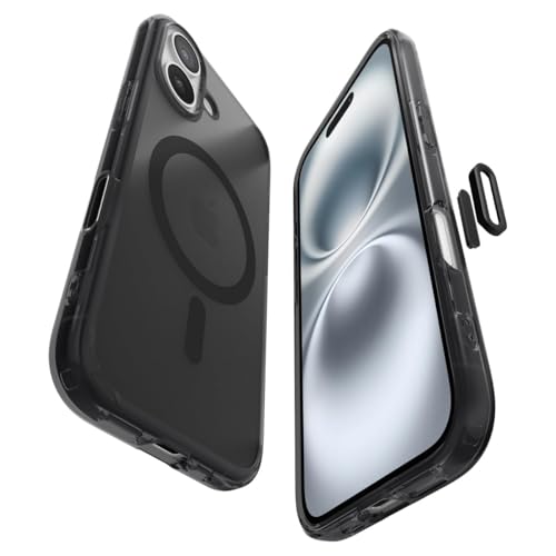 Spigen Capa para iPhone 16, Ultra Hybrid T MagFit [Cobertura habilitada para controlo de câmara] compatível com MagSafe - preto translúcido