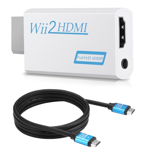 Conversor Wii para HDMI Real 720P 1080P HD saída de áudio vídeo adaptador conversor com alta velocidade cabo HDMI 1M suporta todos os modos de ecrã Wii