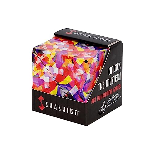 SHASHIBO Cubo Transformável - Cubo anti-stress patenteado e premiado com 36 ímanes de Terra Raras - Transforma em mais de 70 formas (Confetti)