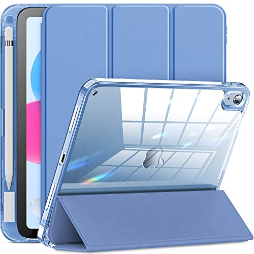 INFILAND Capa para iPad (A16) 11ª geração 2025 11 polegadas/iPad 10ª geração 2022 10,9 polegadas - traseira transparente capa leve com suspensão / ativação automática, azul