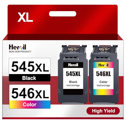 Heroil PG-545XL CL-546 XL Substituição para Canon 545 546 tinta impressora para Canon 545 e 546 XL para Canon Pixma TS3350 TS3355 TS3150 TS3400 TRS3450 TRS 4650 TR4651 TR4550 TR4551 MG2550s MG2950