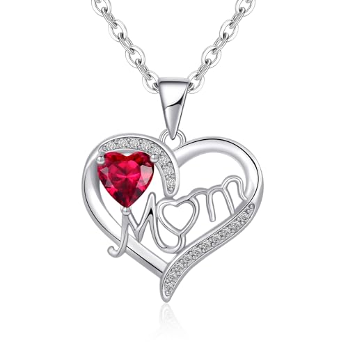Tusuzik Colar de mulher colar infinito prata de lei 925 colar ajustável com 5 A branco / vermelho zircónio cúbico, jóias para mulher, Natal Dia dos Namorados presente de aniversário