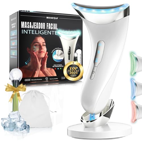 Massajador facial luz LED EMS PREMIUM NOBLESUR Ice Roller facial mala de transporte | radiofrequência facial, temperatura 45ºC, anti-envelhecimento, levantamento e reafirmação da pele lisa