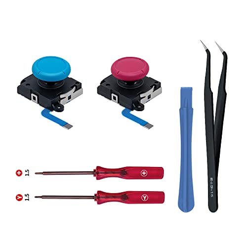 Wigearss 2 Piezas de Repuesto de 3D Joystick Analógico y Herramientas de Reparación para Mandos Joy-Con de Nintendo Switch/OLED/Lite(Incompatible con Switch 2)