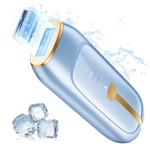 Depiladora luz pressionada, IPL Sapphire Indolor depiladora laser para mulheres e homens, com capa, efeito gelo de refrigeração, para pernas, biquíni, axilas, rosto, corpo