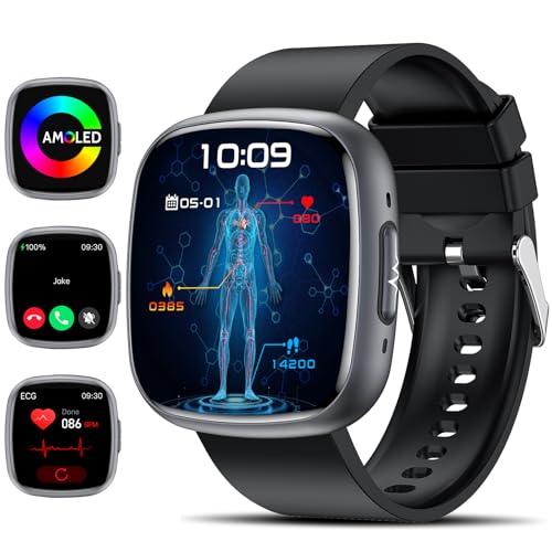 2025 Novo ECG+HRV Relógio inteligente com /BMI/ácido úrico/lípido, 1,75" Smartwatch saúde com 24/7 polegadas, oxímetro de pressão, pressão arterial, monitor de sono para Android ii. OS