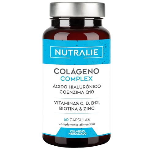 Colágeno ácido hialurónico coenzima Q10 biotina Vit C D e B12 zinco | articulações fortes, pele persa e energia, colagénio hidrolizado alta concentração, 60 cápsulas Nutralie (SSS) in sabor)