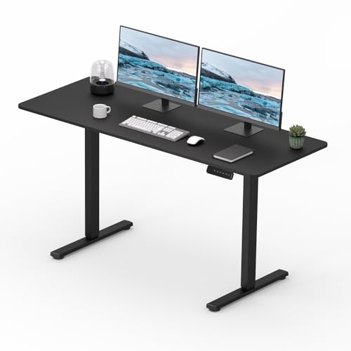 SANODESK Mesa elétrica elevável 120 x 60 cm com placa inteira, sistema de bloqueio infantil, altura personalizável com memória, mesa para casa ou escritório (preto)