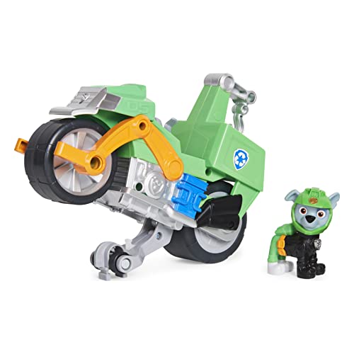 Patrulla Canina - Moto Pups Deluxe e figura Rocky - Moto de brinquedo que faz cavalos - 6060545 - brinquedos crianças 3 anos - presente criança 3 anos +