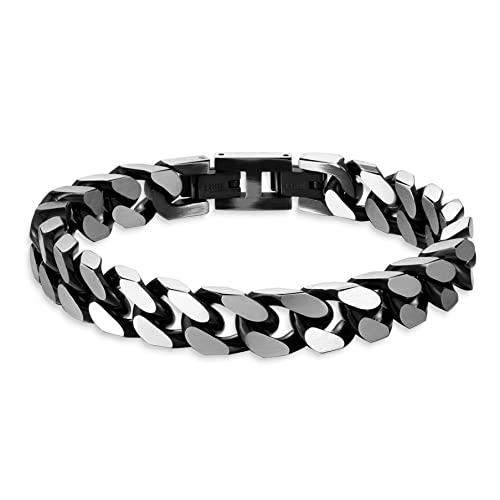 LUCKY2+7 Pulseira homem - corrente cúbica fivela magnética de aço inoxidável