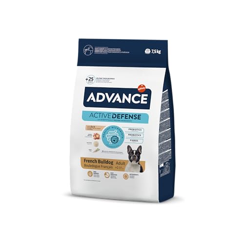 Advance Mini French Bulldog, ração para cães adultos com frango, 7,5 kg