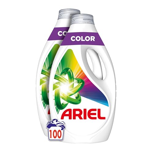 Ariel Detergente máquina de lavar líquido 100 lavagens, cor, sabão extra cuidados com a cor, limpeza melhorada com a tecnologia de limpeza em ciclos frios