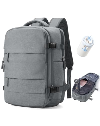 BJLFS Mochila viagem cabine avião 40 x 20 x 25 a vácuo bagagem de mão de grande capacidade com sistema de vácuo mochila de viagem portátil impermeável para homem e mulher com sistema de compressão