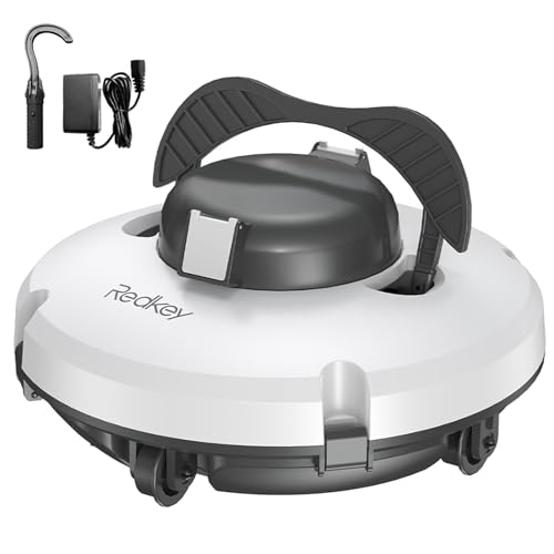 Redkey S100 Robot Limpador de fundos de piscina sem cabo, 130 minutos de autonomia, picos de 18°, motor duplo, paragem automática, limpa-fundos piscina automático para piscinas de até 100 ºC