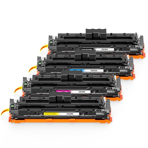 Skydo 069H Toner, extra alto, compatível com Canon 069H 069 cartucho de toner compatível com Canon i-SENSYS LBP673Cdw MF750C série (4 pacotes, 069H preto, 069H Ciano, 069H Magent. A, 069 H amarelo)