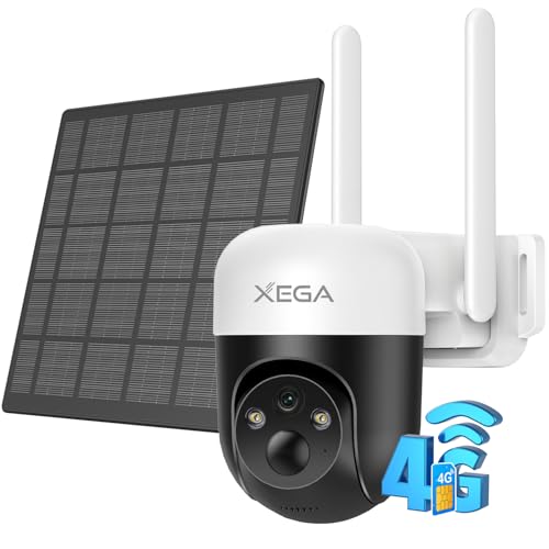 4G LTE Câmara solar com cartão SIM, 2 K 3 MP exterior sem fios, câmara de vigilância PTZ com visão noturna detecção personalizada projetor/sereia alertas em aplicações e armazenamento TF/nuvem (sem