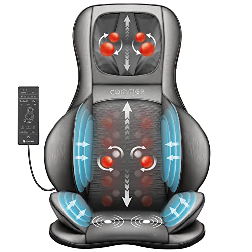 Comfier Massajador de costas e pescoço com calor - assento Shiatsu massagem com compressão, poltrona de massagem de amor para as costas, pescoço e ombros