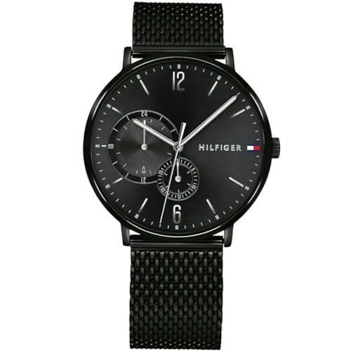 Tommy Hilfiger Reloj Analógico de Cuarzo Multifunción para Hombre con Correa de Cuero o de Acero Inoxidable