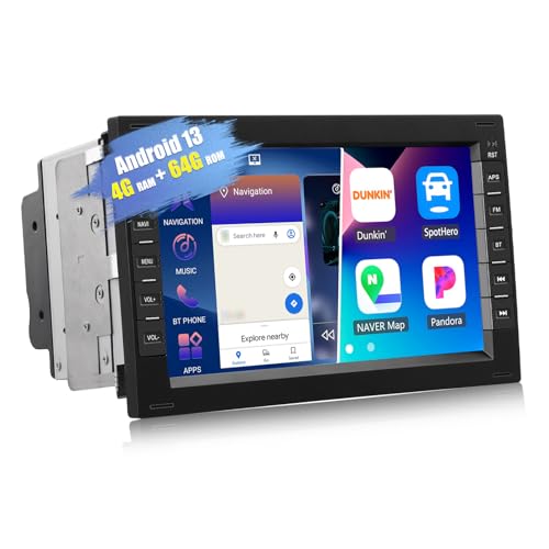 4G + 64G CAMECHO Android 13 autorrádio para VW Golf 4 Polo Sharan Jetta MK4 T5 Multivan com navegador por satélite, 7 polegadas dupla DIN autorrádio com Carplay Android Auto FM/RDS Bluetooth5.0+32EQ