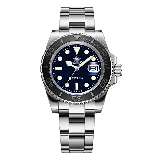ADDIESDIVE 41 mm Relógio analógico de quartzo para homem 20 bar resistente à água aço inoxidável relógio de pulso para homem grande luminoso