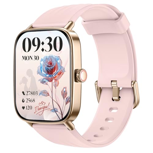 Anfyko Relógio inteligente mulher homem, 1,85" Smartwatch mulher com chamadas Bluetooth, voz AI, discagem dinâmica, pulsómetro, pO2, sonho, nível de IP68, relógio desportivo homem de 100+ modo, para