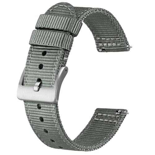 BISONSTRAP Correias de nylon militar, correias de relógio para homens, libertação rápida, fivela escovada, largura da correia 18 mm 19 mm 20 mm 22 mm